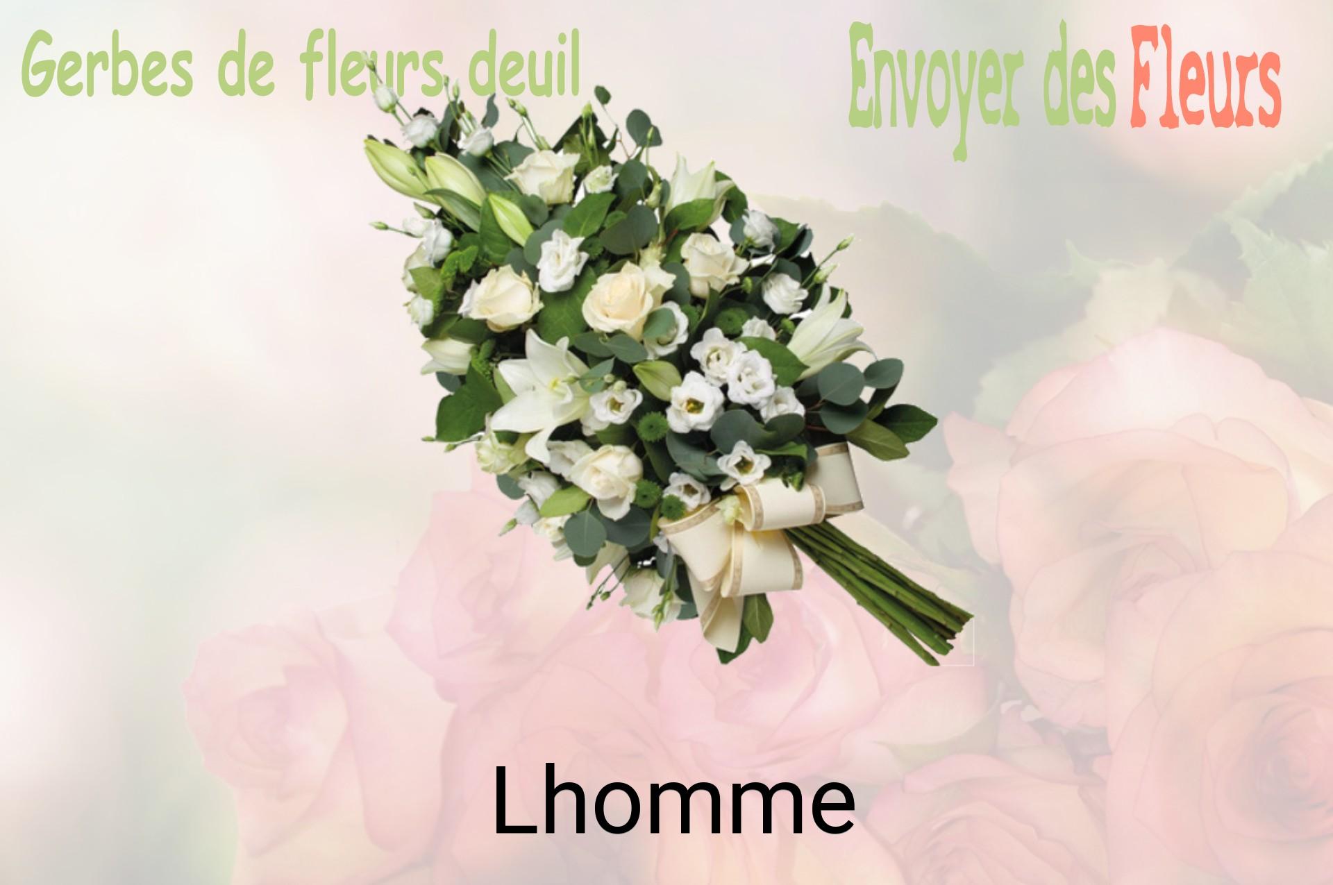 Gerbe de fleurs de deuil livrée à Lhomme